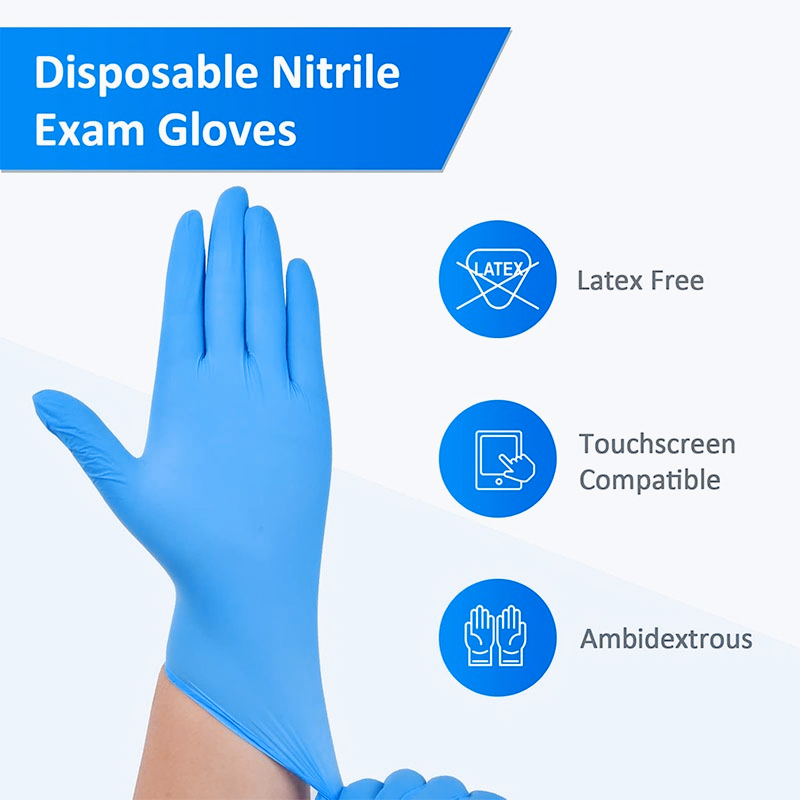 100PCS Blue Nitrile Disposable - огляд і ціна Latex Disposable Glove
