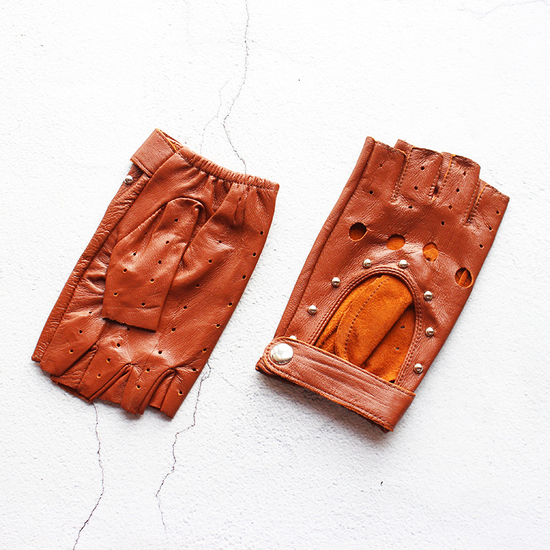 Women's Leather Half Finger Gl - огляд і ціна Leather Driving Glove