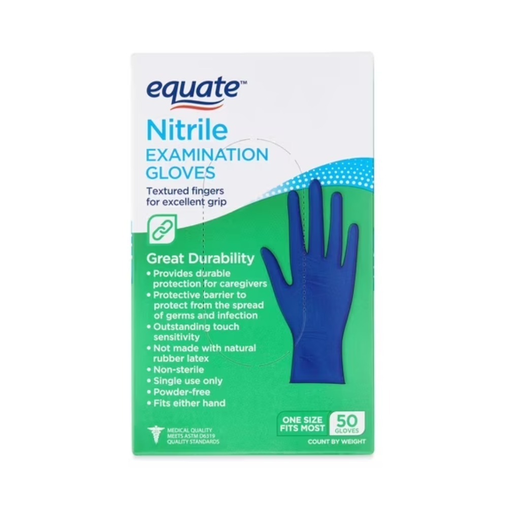 Equate Nitrile Exam Gloves, On - огляд і ціна Exam Glove Nitrile
