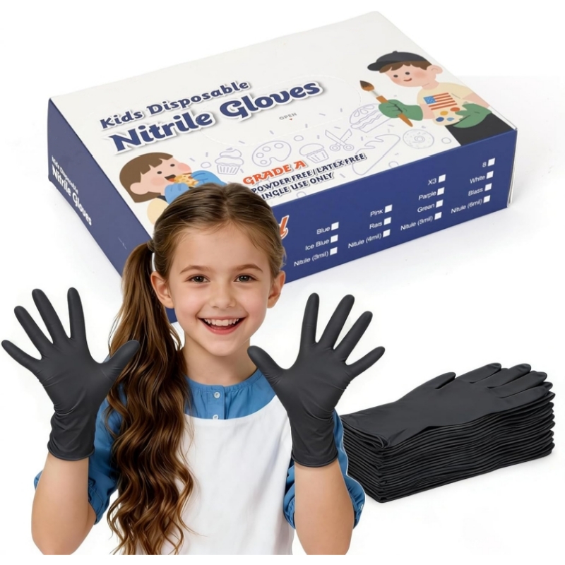 Kids Black Nitrile Disposable  - огляд і ціна Latex Disposable Glove