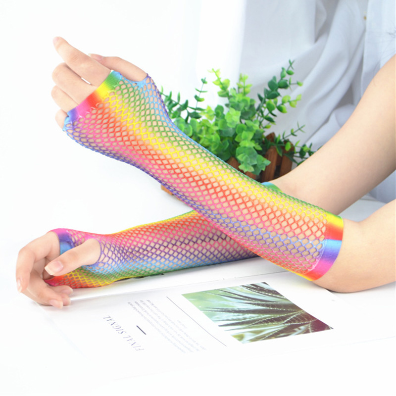 1 Pair Women Long Fishnet Net  - огляд і ціна Fingerless Glove Knit