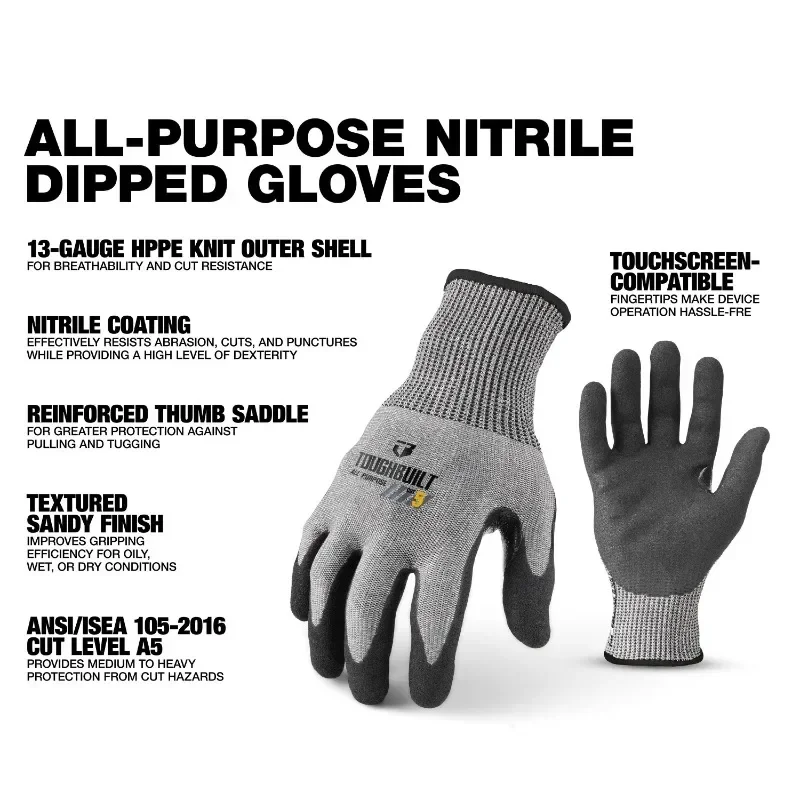 ToughBuilt TB-P2-112-5-L Nitri - огляд і ціна Cut Resistant Glove